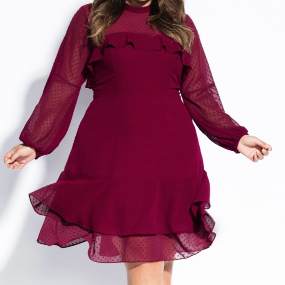 NWT City Chic Dobby Flirt Dress